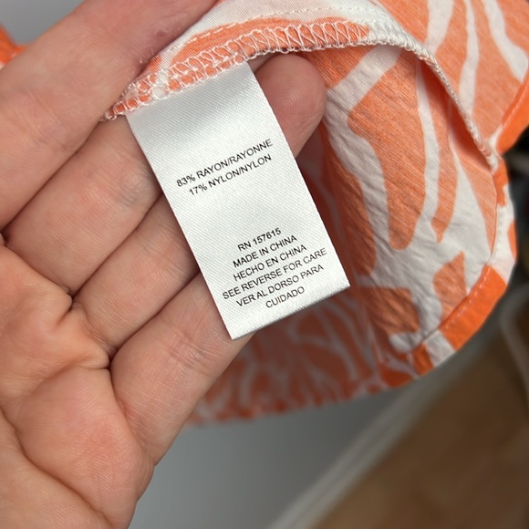 Rachel Zoe orange & white NWT faux wrap lightweight dress size small - Picture 9 of 13